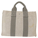 HERMES New Fourre Tout PM Tote Bag Canvas Gray Silver Auth bs31508-2