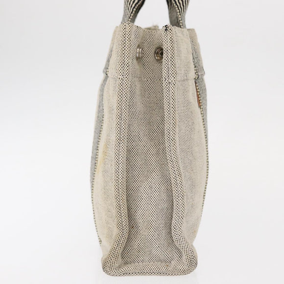 HERMES New Fourre Tout PM Tote Bag Canvas Gray Silver Auth bs31508