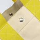 HERMES Bora Bora MM Hand Bag Canvas Yellow Silver Auth bs31509-14