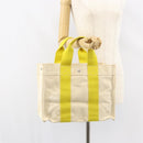 HERMES Bora Bora MM Hand Bag Canvas Yellow Silver Auth bs31509-20