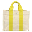 HERMES Bora Bora MM Hand Bag Canvas Yellow Silver Auth bs31509-3