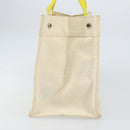 HERMES Bora Bora MM Hand Bag Canvas Yellow Silver Auth bs31509-4
