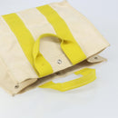 HERMES Bora Bora MM Hand Bag Canvas Yellow Silver Auth bs31509-6