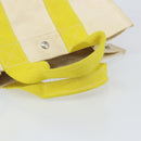 HERMES Bora Bora MM Hand Bag Canvas Yellow Silver Auth bs31509-7
