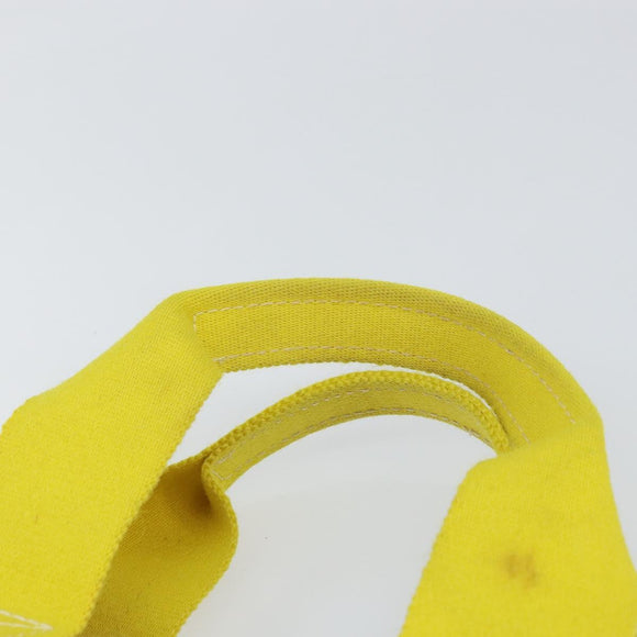 HERMES Bora Bora MM Hand Bag Canvas Yellow Silver Auth bs31509