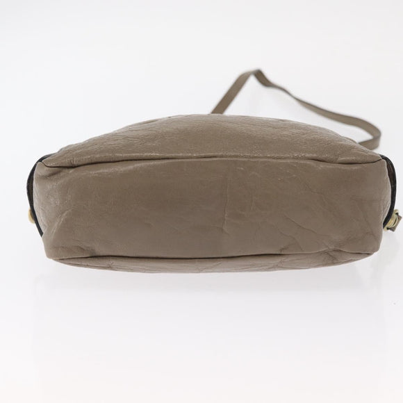 Chloe Shoulder Bag Leather 2way Gray Gold Auth bs31510