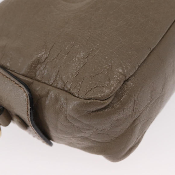 Chloe Shoulder Bag Leather 2way Gray Gold Auth bs31510