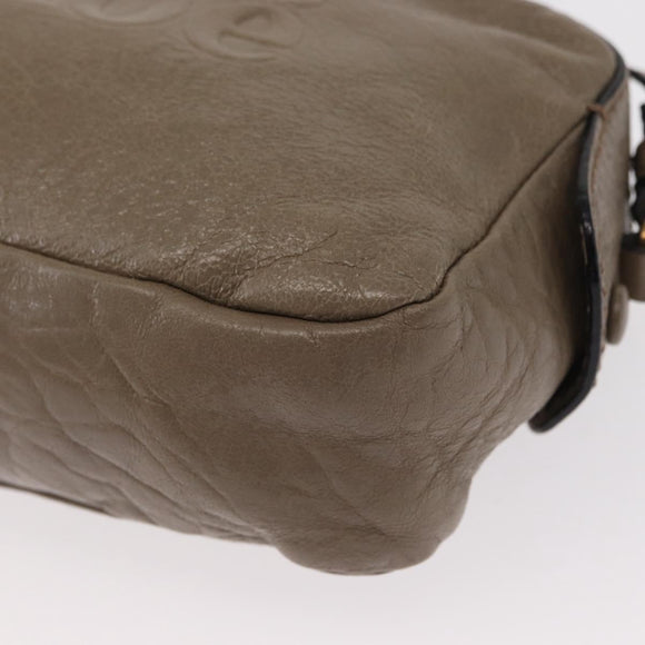 Chloe Shoulder Bag Leather 2way Gray Gold Auth bs31510