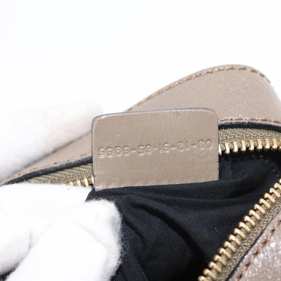 Chloe Shoulder Bag Leather 2way Gray Gold Auth bs31510