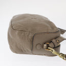 Chloe Shoulder Bag Leather 2way Gray Gold Auth bs31510-3