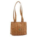 MCM Logogram Vicetos Tote Bag PVC Leather Brown Gold Auth bs31511-1