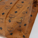 MCM Logogram Vicetos Tote Bag PVC Leather Brown Gold Auth bs31511-9