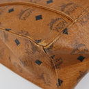 MCM Logogram Vicetos Tote Bag PVC Leather Brown Gold Auth bs31511-9