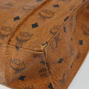 MCM Logogram Vicetos Tote Bag PVC Leather Brown Gold Auth bs31511-10