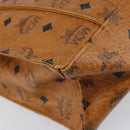 MCM Logogram Vicetos Tote Bag PVC Leather Brown Gold Auth bs31511-16