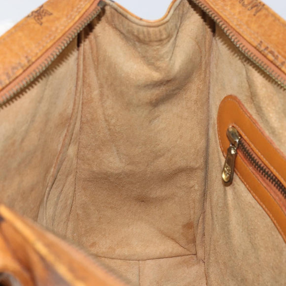 MCM Logogram Vicetos Tote Bag PVC Leather Brown Gold Auth bs31511
