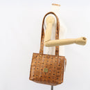 MCM Logogram Vicetos Tote Bag PVC Leather Brown Gold Auth bs31511-16