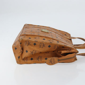 MCM Logogram Vicetos Tote Bag PVC Leather Brown Gold Auth bs31511 - 0