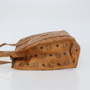 MCM Logogram Vicetos Tote Bag PVC Leather Brown Gold Auth bs31511-3