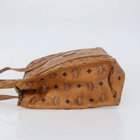 MCM Logogram Vicetos Tote Bag PVC Leather Brown Gold Auth bs31511