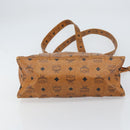 MCM Logogram Vicetos Tote Bag PVC Leather Brown Gold Auth bs31511-5