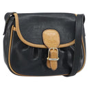 CELINE Shoulder Bag Leather Black Gold Auth bs31512-1