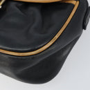 CELINE Shoulder Bag Leather Black Gold Auth bs31512-9