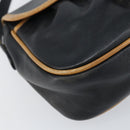 CELINE Shoulder Bag Leather Black Gold Auth bs31512-14