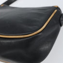 CELINE Shoulder Bag Leather Black Gold Auth bs31512-15