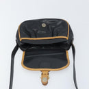 CELINE Shoulder Bag Leather Black Gold Auth bs31512-18