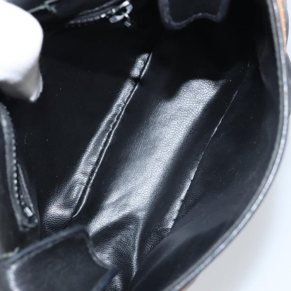 CELINE Shoulder Bag Leather Black Gold Auth bs31512