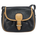 CELINE Shoulder Bag Leather Black Gold Auth bs31512-13