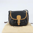 CELINE Shoulder Bag Leather Black Gold Auth bs31512-12