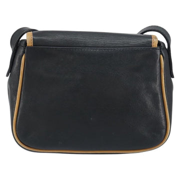 CELINE Shoulder Bag Leather Black Gold Auth bs31512 - 0