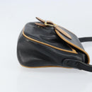 CELINE Shoulder Bag Leather Black Gold Auth bs31512-3