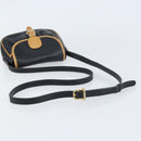 CELINE Shoulder Bag Leather Black Gold Auth bs31512-7
