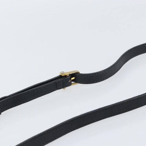 CELINE Shoulder Bag Leather Black Gold Auth bs31512