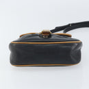 CELINE Shoulder Bag Leather Black Gold Auth bs31512-5