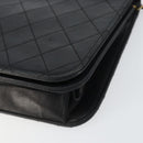 CHANEL Matelasse Chain Shoulder Bag Lamb Skin Black Gold CC Auth bs31513-9