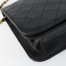 CHANEL Matelasse Chain Shoulder Bag Lamb Skin Black Gold CC Auth bs31513-14