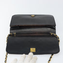 CHANEL Matelasse Chain Shoulder Bag Lamb Skin Black Gold CC Auth bs31513-10