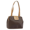 CELINE Macadam Canvas Tote Bag PVC Leather Brown Gold Auth bs31514-1