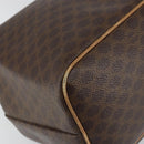 CELINE Macadam Canvas Tote Bag PVC Leather Brown Gold Auth bs31514-11