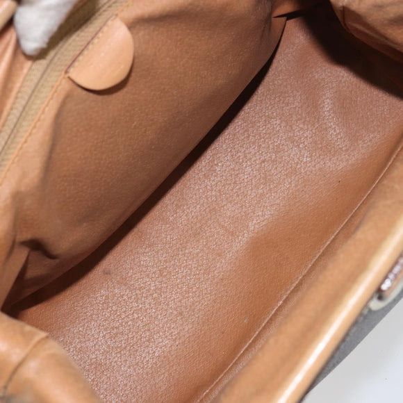 CELINE Macadam Canvas Tote Bag PVC Leather Brown Gold Auth bs31514