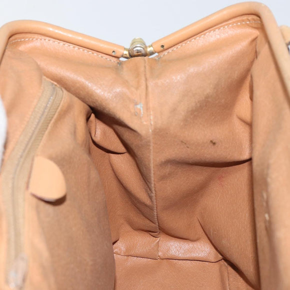 CELINE Macadam Canvas Tote Bag PVC Leather Brown Gold Auth bs31514