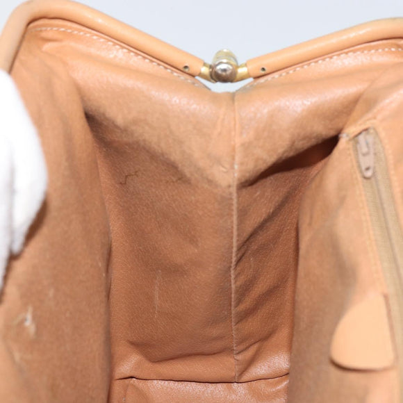 CELINE Macadam Canvas Tote Bag PVC Leather Brown Gold Auth bs31514