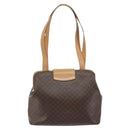 CELINE Macadam Canvas Tote Bag PVC Leather Brown Gold Auth bs31514-3
