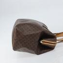 CELINE Macadam Canvas Tote Bag PVC Leather Brown Gold Auth bs31514-4