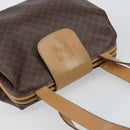 CELINE Macadam Canvas Tote Bag PVC Leather Brown Gold Auth bs31514-6