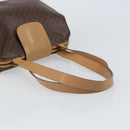 CELINE Macadam Canvas Tote Bag PVC Leather Brown Gold Auth bs31514-7
